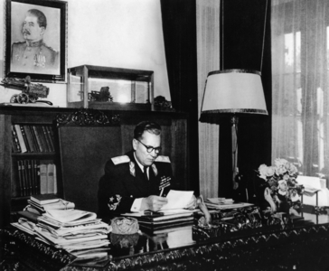 Josip Broz Tito in his study (b/w photo)