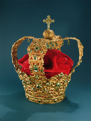 Crown of the Andes (gold, velvet & emeralds)