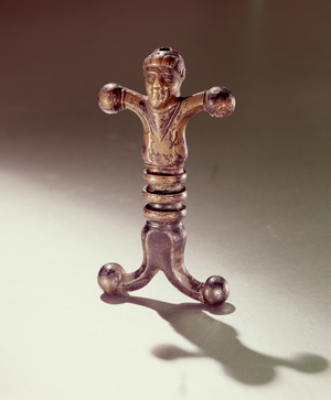 Anthropoid sword hilt, from Ballyshannon Bay, County Donegal (bronze)