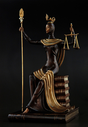 Justice, July 1985 (painted bronze)