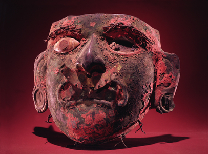 Incan Mask (copper alloy & shell)