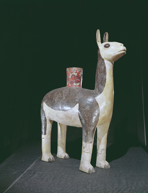 Llama effigy vessel, Nazca Culture (earthenware)