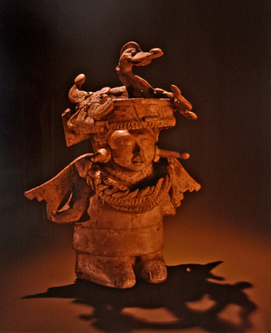 Figure with elaborate headdress, Nopiloa Culture (ceramic)