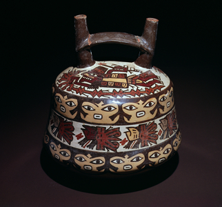 Jar with twin spouts and a bridge handle, Late Nazca style (pottery)