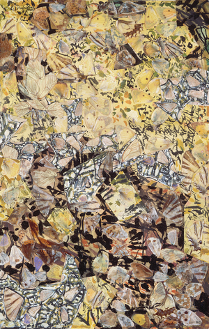 Landscape with Butterflies, 1957 (butterfly wings, gouache & paper)