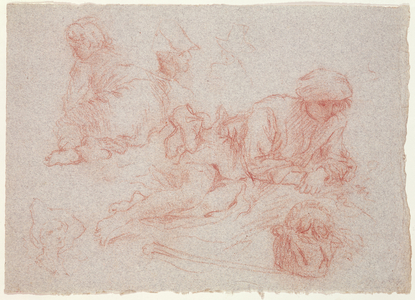 Study of a reclining man (red chalk on paper)