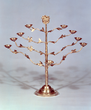 Nine-branched menorah (brass)