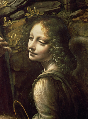 Detail of the Angel, from The Virgin of the Rocks, c.1508 (oil on panel)