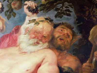 Drunken Silenus Supported by Satyrs, c.1620 (oil on canvas) (detail)