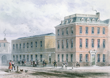 View of Soho Square and Carlisle House (w/c on paper)