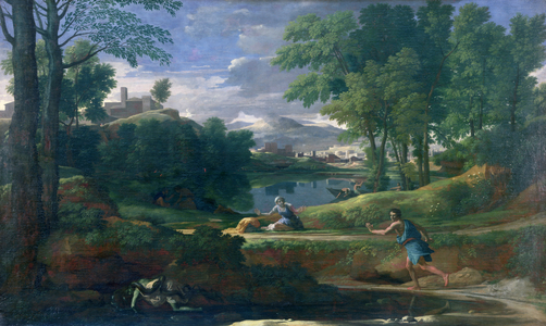 Landscape with a Man killed by a Snake, c.1648 (oil on canvas)