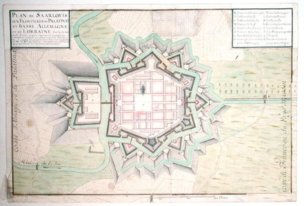 Atlas 131 E Plan of Saarlouis, from 'Traite de Fortifications' (pen & ink and w/c on paper)