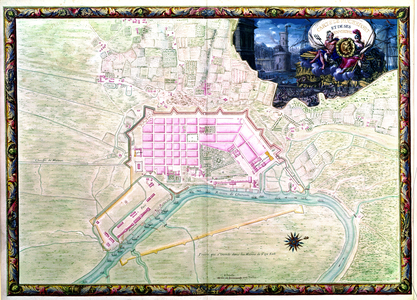 Ms. 988, Vol.3 fol.38 Plan of Rochefort and its surroundings, from the 'Atlas Louis XIV', 1683-88 (gouache on paper)