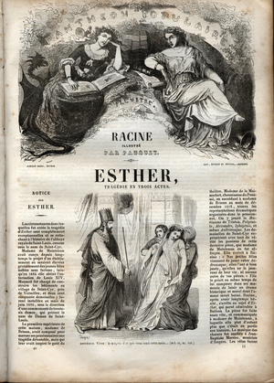 Illustration for “Esther” by Jean Racine -  "Works of Jean Racine", 1851 (engraving)