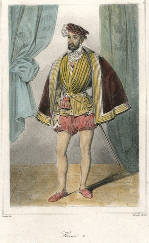 Portrait of Henry II (1519 - 1559) with a sword.
