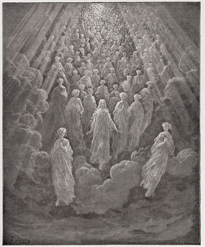 The Divine Comedy, Paradiso, Canto 5: The host of myriad glowing souls in the second realm - by Dante Alighieri, 1885