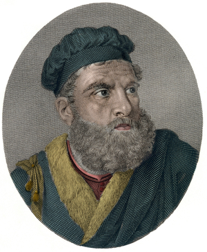 Portrait of Marco Polo, 19th century (engraving)