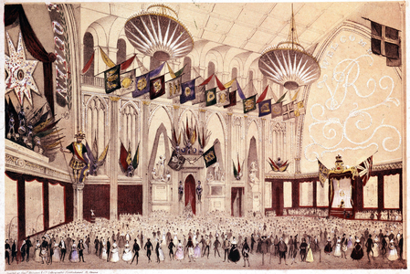 Ball of the Polish Exiles at Guildhall London - Engraving of the 19th century