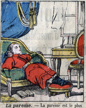 The seven deadly sins: laziness . late 19th century (print) (print)