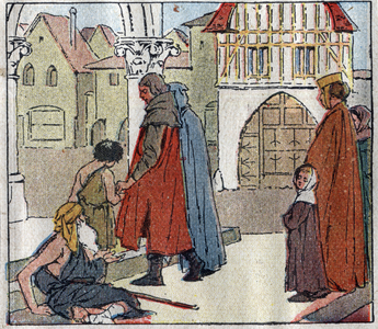 History of France in the Middle Ages: the people who believe and practice go to the Church in the 13th century. in “History of France learned by image and direct observation. Preparatory Course and First Year of Elements Course.”” GUESSING - TOURSEL. Illustrations by Ferdinand Raffin. 1923. DR