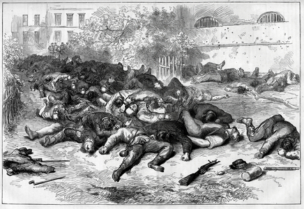 The Paris Commune in 1871. Inside the Prison de la Roquette after the battle.