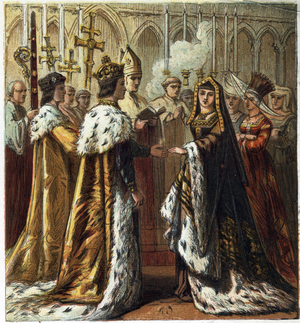 Marriage of Henry VII, King of England to Elizabeth of York on 18 January 1486, 1890 (chromo)
