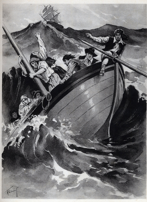 Robinson and his companions are sinking.