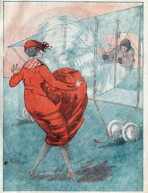 The favorable wind: helice prying. Illustration by Louis Icart for the magazine "Le Fantasio"” of May 1916.