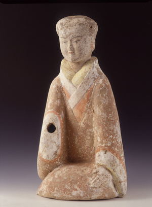 Lady of Court. China, Western Han era (206 AV - 220 AD), 60 cm H. Terracotta statuette.