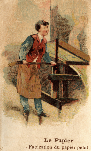 Manufacture of wallpaper, beg of 20th century (chromo)