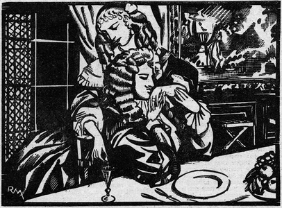 Poisons affair under the reign of King Louis XIV between 1672 and 1682: Marie Madeleine Dreux d'Aubray, Marquise de Brinvilliers pouring poison into the glass of one of her victims. Illustration taken from “” Le petit journal illustrious”” 1931