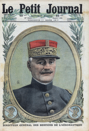 First World War: portrait of General Guillemin, Director General of French Aeronautics Services.  “Le petit journal" of March 11, 1917.
