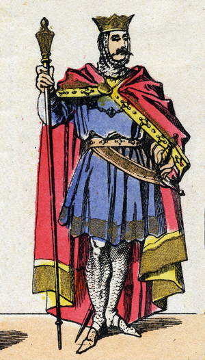 Capetian Dynasty: Portrait of Hugues Capet (940-996) King of the Franks from 987 to 996, late 19th century (print)
