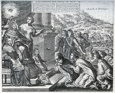 Germany at the foot of the King Louis XIV (engraving)