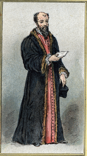 Portrait of Michel de L'Hospital, French politician, late 19th century.