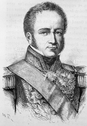 Portrait of Rigny, French Admiral (1782 - 1835) - in “” L'Histoire de France”” by Henri Martin, 19th century.