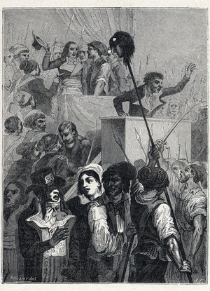French Revolution: Day of People's Uprising against Hunger in the 1st Prairial Year III (20/05/1795). The population invaded the Convention and massacred the depute Jean Bertrand Feraud (1759-1795), responsible for the supply of Paris, whose head was branched before Boissy d'Anglas (Francois Antoine, count of) (1756-1826).