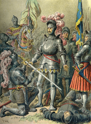 Francois I in Pavia (1525), defeat where he was taken prisoner, 19th century (engraving)