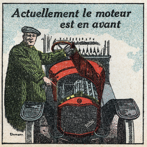 Mechanical traction: the motor of the 1920s is ahead. Anonymous illustration from 1925. Private collection.