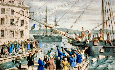 The Boston Tea Party: Tea Destruction in Boston Harbour, 1767"