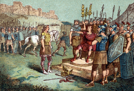 Vercingétorix, Gallic leader, went to Julius Caesar in 52 BC.