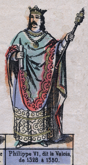 Portrait of Philippe VI of France, known as Philippe de Valois (1294-1350) (dynasty of the Capetians). Illustration late 19th century.