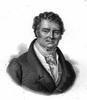 Portrait of François Broussai (1772 - 1838), professor at the Faculty of Medicine in Paris, engraving of the 19th century