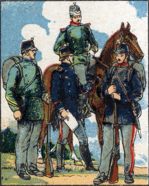Military costumes of the Swiss army. 1936 (chromo)