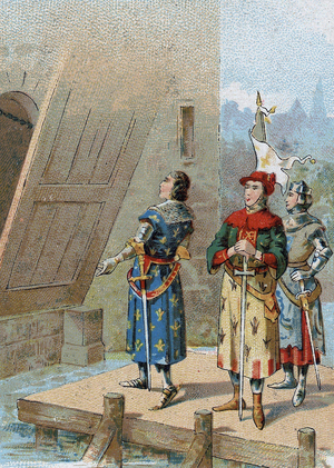 Philip VI of Valois (1293-1350), king of France in front of the castle of broye on August 26, 1346.