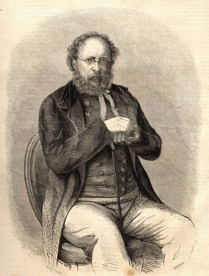 Pierre Joseph Proudhon (1809 - 1865). French socialist theorist, forerunner of anarchism. Engraving from 1865. Bianchetti Collection