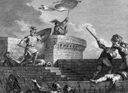 Third Crusade, 1190: capture of the city of Messina, 18th century (engraving)