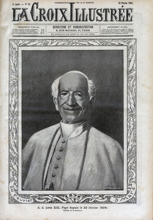 Portrait of Pope Leon XIII - "cover of "la-croix illustree" from 1902 (print)