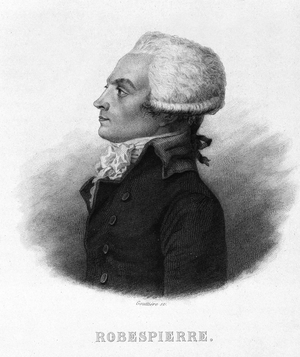 Portrait of Maximilian Robespierre (1758 - 1794) - in “” Revolution francaise”” by Thiers. 19th century