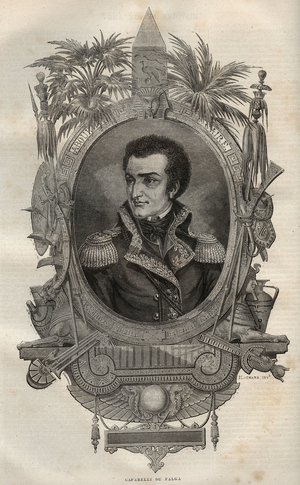 Louis Marie Maximilien de Caffarelli du Falga (1756-1799) French general during French Revolution - - Engraving in New National Encyclopedia by Maurice La Charest - 1870 -